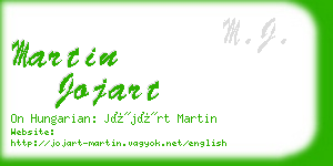 martin jojart business card